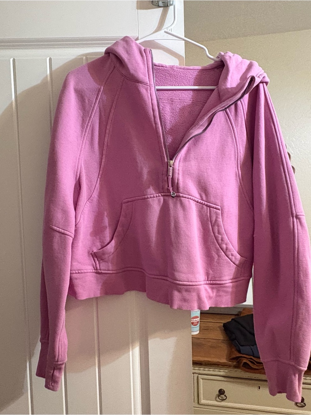 lululemon athletica Cropped Half-Zip Hoodie in Pink